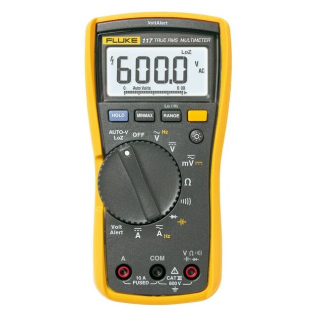 FLUKE 117 Multimètre numérique TRMS AC 6 000 chiffres 600 VAC 600 VDC 10 ADC
